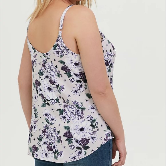 Torrid Essential Purple Floral Challis Cami Tank - Picture 4 of 7